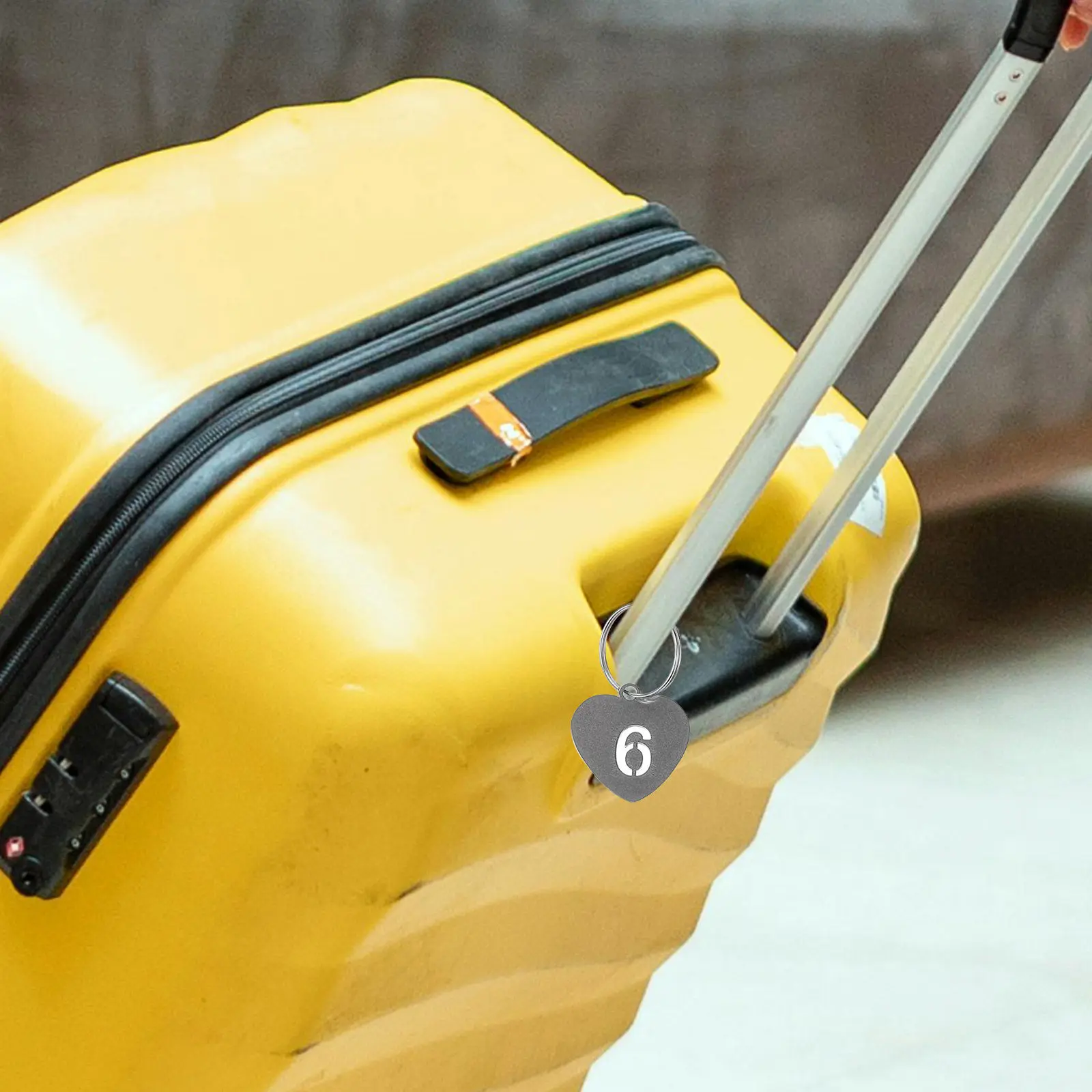 10Pcs 하트 모양의 숫자 태그 수하물 식별용 링이 있는 키 태그 가방 라벨링 키 정리함 로커 ID 및 여행용