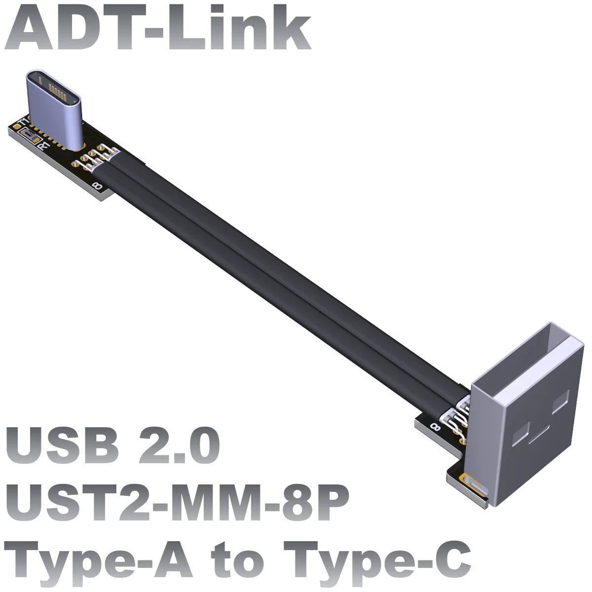 

USB2.0 Flat thin Type-C Angle Charging Data Cable Core With Shielding to Support high current ADT