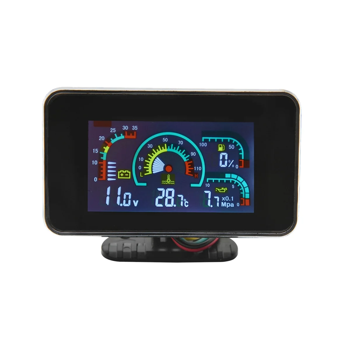

4 in 1 LCD 12V/24V Oil Pressure Voltmeter Volt Water Temperature Oil Fuel Gauge with 10mm Sensor for Excavator Truck