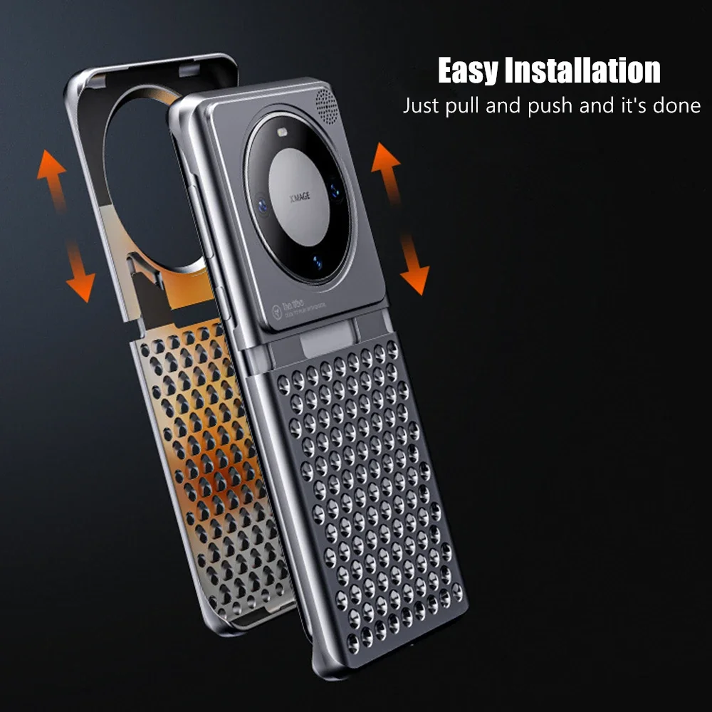 Aromatherapy Aluminum Cooling Phone Cases For Huawei Mate 60 Mate 60 Pro High Quality Metal Heat Dissipation Shockproof Cover