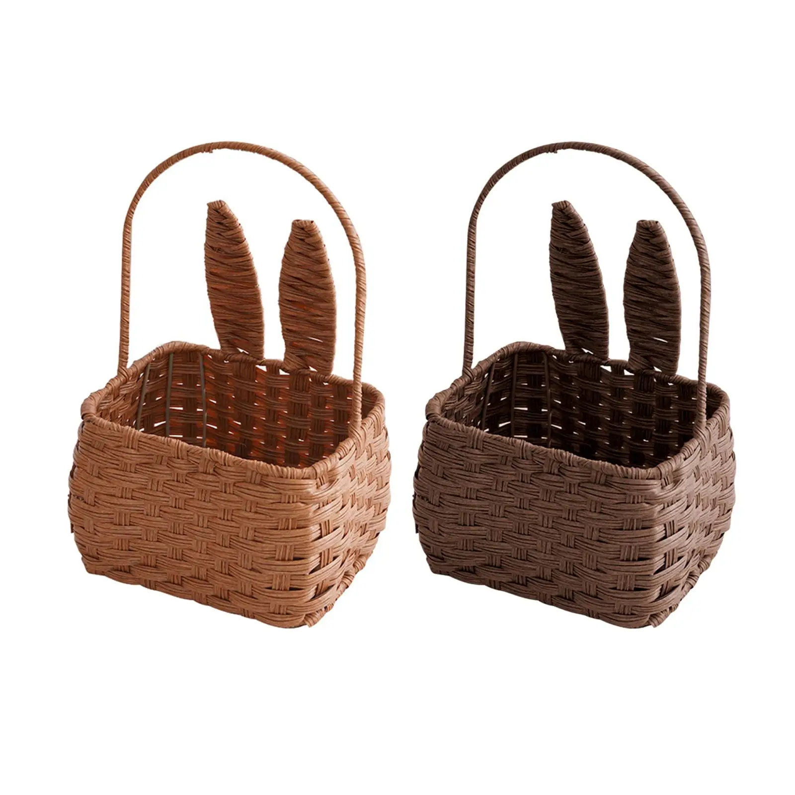 Easter Bunny Rattan Basket Picnic Basket Handwoven Wicker Eggs Candy