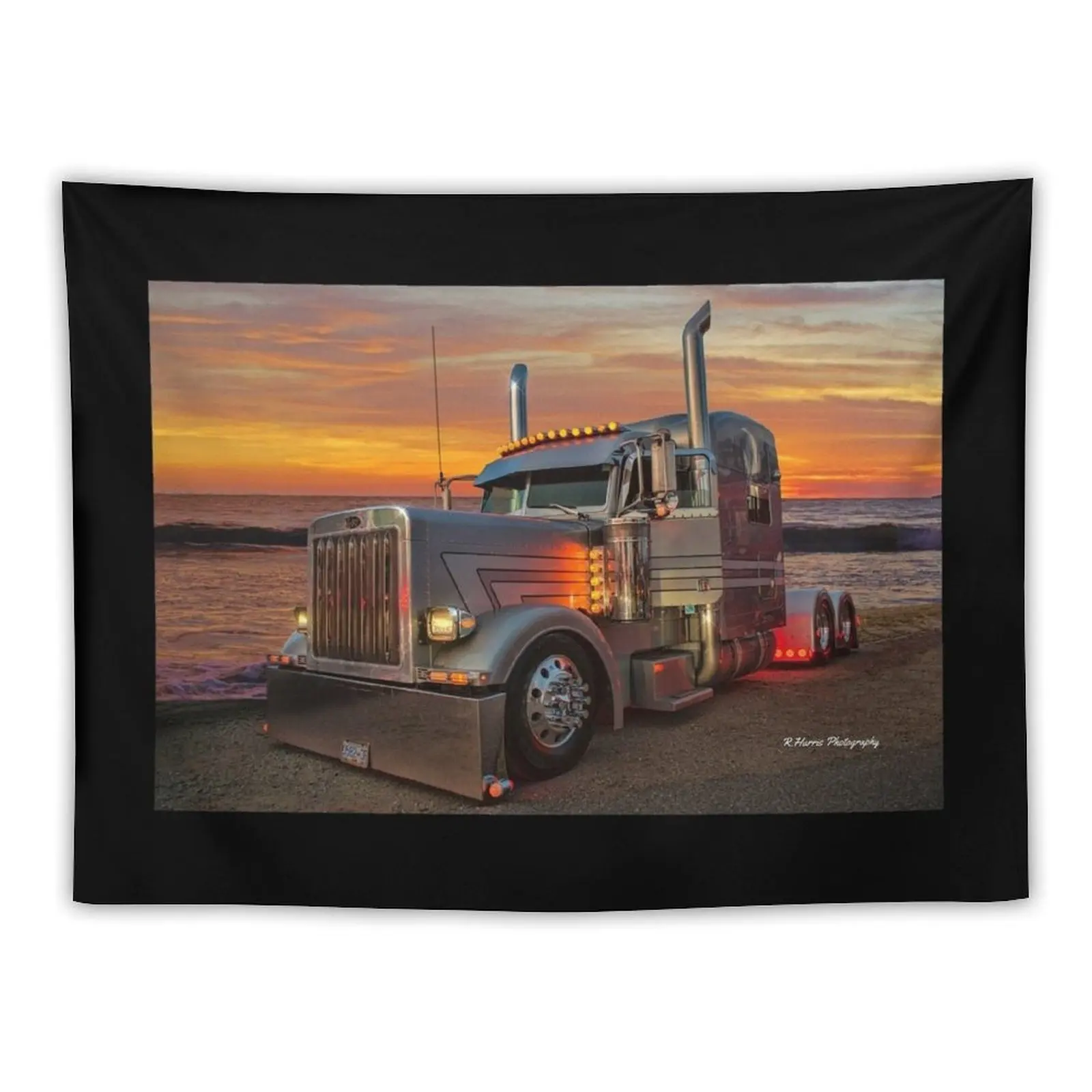 

Silver Peterbilt at Night Tapestry Room Decoration Korean Style Aesthetic Room Decor Korean Tapestry