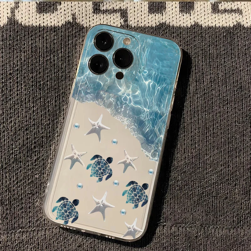 Ocean Turtle Sea Water Clear Soft Phone Case Cover