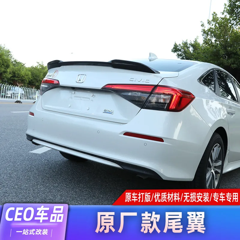 Honda Civics 2022 + Spoiler 고품질 ABS 플라스틱 후면 지붕 스포일러 윙 트렁크 립 부츠 커버 자동차 스타일링