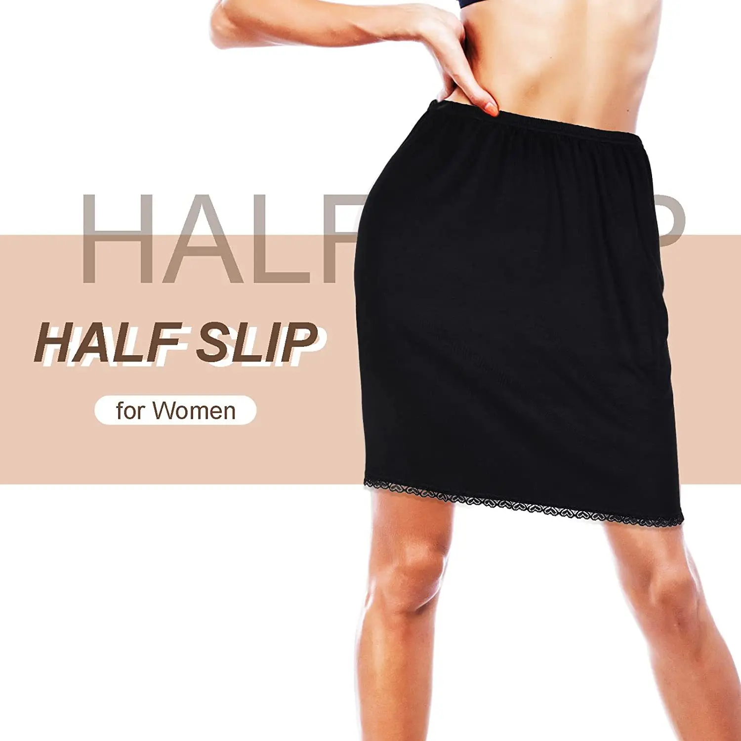 Description Picture 3 of itemNew Lace Bottoming Skirt Summer Anti-Transparent Modal Inner Skirt Anti-Light Inner Skirt Anti-Static Underskirt For Women