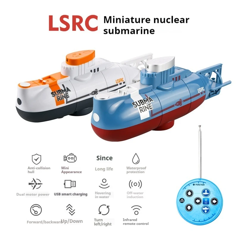 New Remote Control Submarine Children Diving Fish Tank Toy Mini Model Toy Remote Control Simulation Nuclear Submarine Kids'S Toy 2