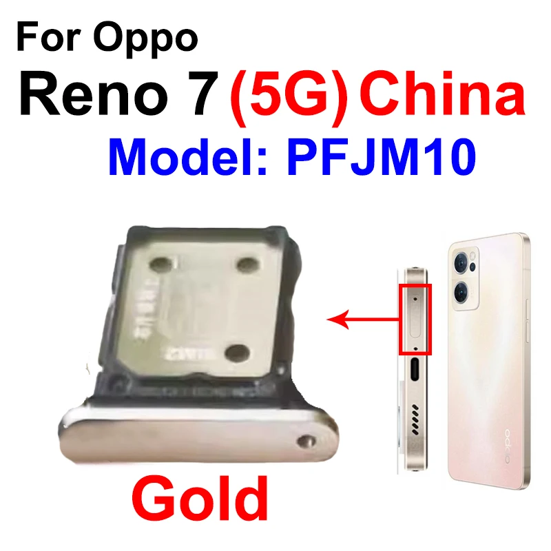For OPPO Reno 7 7SE 7Lite 7Z 4G 5G SIM Card Tray Dual SIM