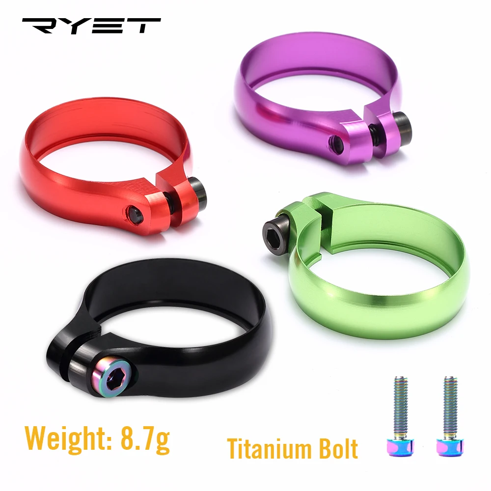 

Ryet Super Light Bicycle Seat Post Clamp CNC Alloy Titanium Saddle Clamp Lock for 27.2/30.8/31.6mm Mountain Bike Accessories