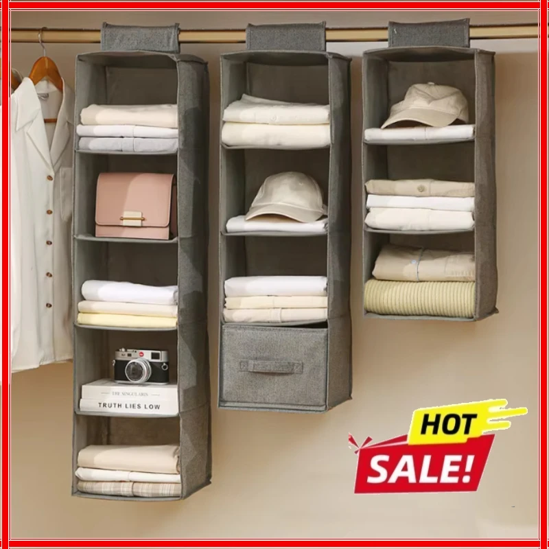 Multi-Layer Hanging Closet Organizer Bag/Shelf, Collapsible