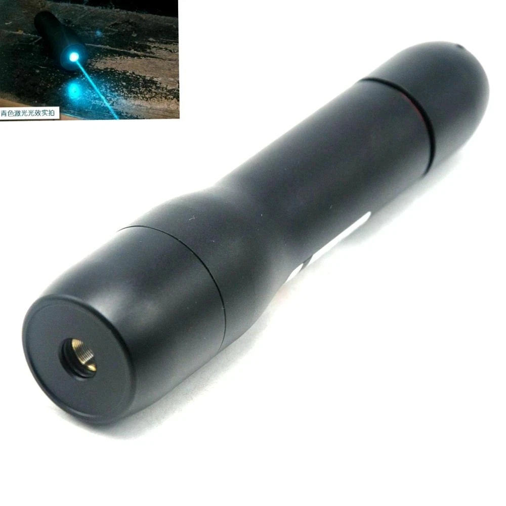 цена Waterproof Focusable 488nm Blue Laser Pointer Pen LED Torch Flashlight 488T-60 DS6