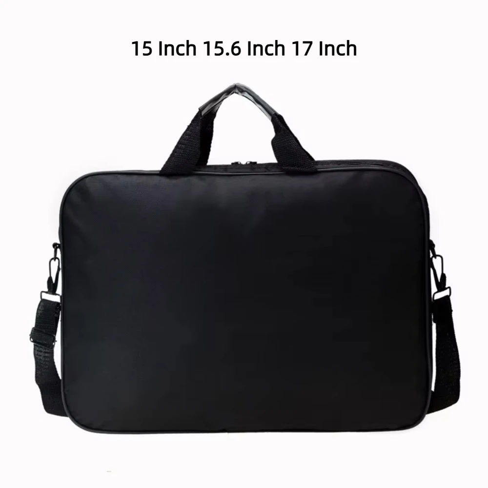 Borsa per laptop da 15 pollici, 15,6 pollici, 17 pollici, con doppia cerniera, borsa a tracolla universale, impermeabile, nera, per Lenovo/Huawei - immagine 6