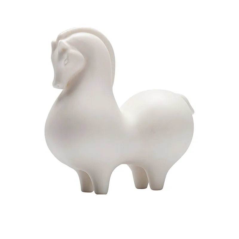 Qiao Lin-Chinese White Porcelain Horse Statue, Vintage Decorative Ceramic Art, Zen Creative Ornaments, Mascot