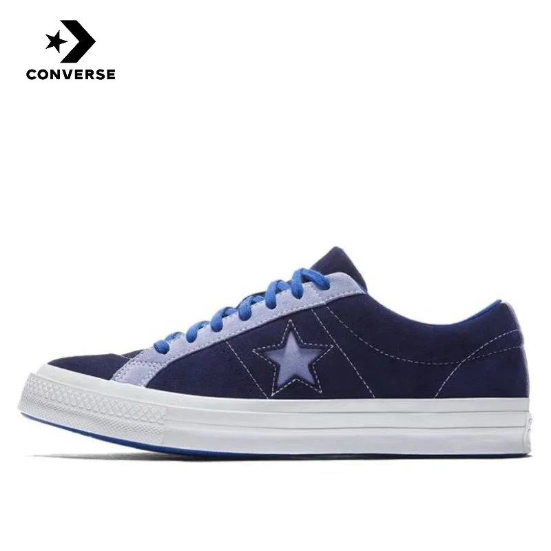 thumbnail image 1 of Converse One Star Green WWhite Splicing Bag con soporte sexual Zapatillas de tabla de caña baja unisex, color verde, 1 of 5
