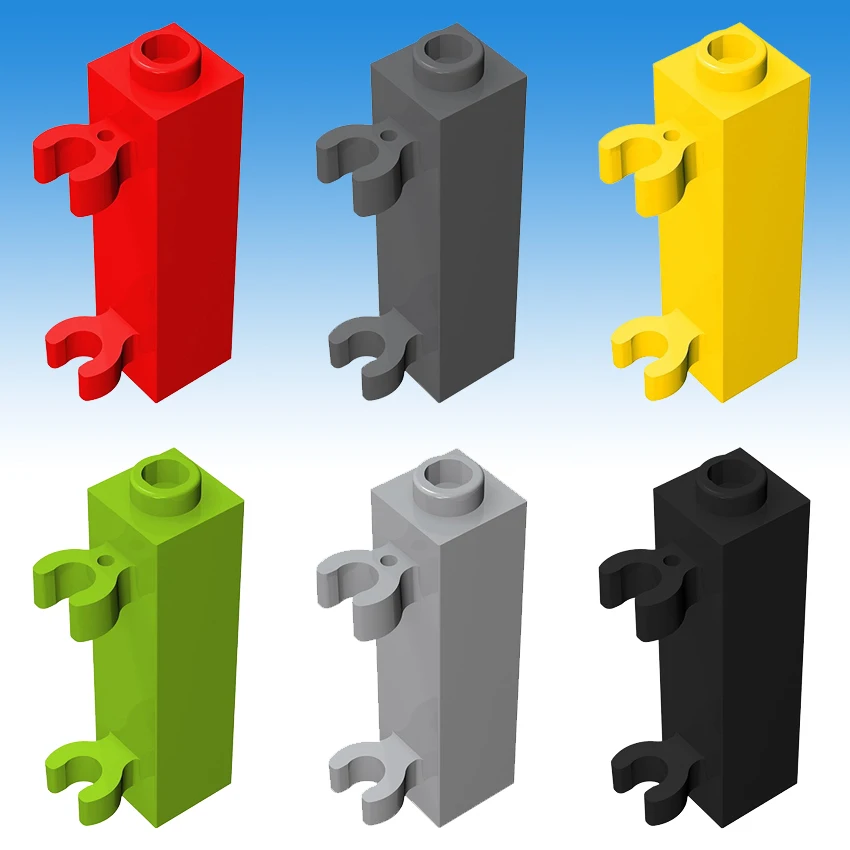 Детали для строительных блоков Aquaryta, модифицированные блоки, 1x1x3 с 2 зажимами, вертикальная совместимость, 60583, «сделай сам», образовательная креативная игрушка для подростков