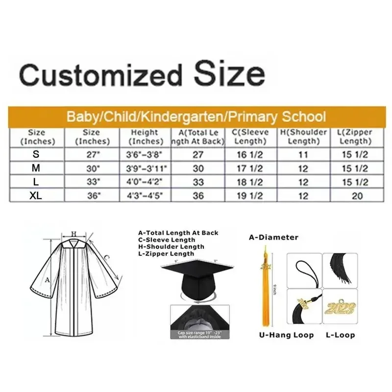 Preschool Graduation Cap Gown Robes Gown Cap Tassel Set Comfortable Unisex Congrats Grad Outfit For Kindergarten