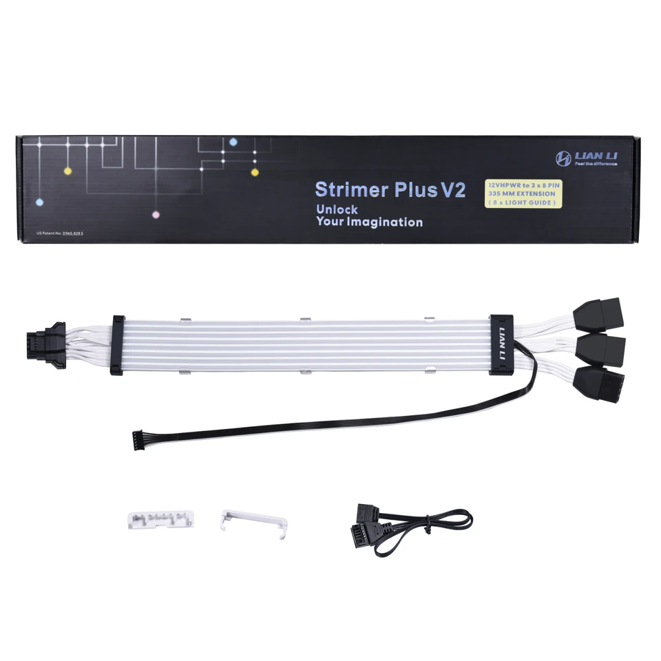 Lian-Li Addressable RGB Strimer Plus V2 12VHPWR (12+4pin to 3x8