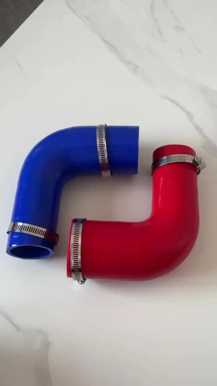 GASHER 90 Degree Elbow Silicone Hose - 2" ID, 6.3" Leg, 4-Ply With T-Bolt Clamps For Turbo Intercooler - View #5