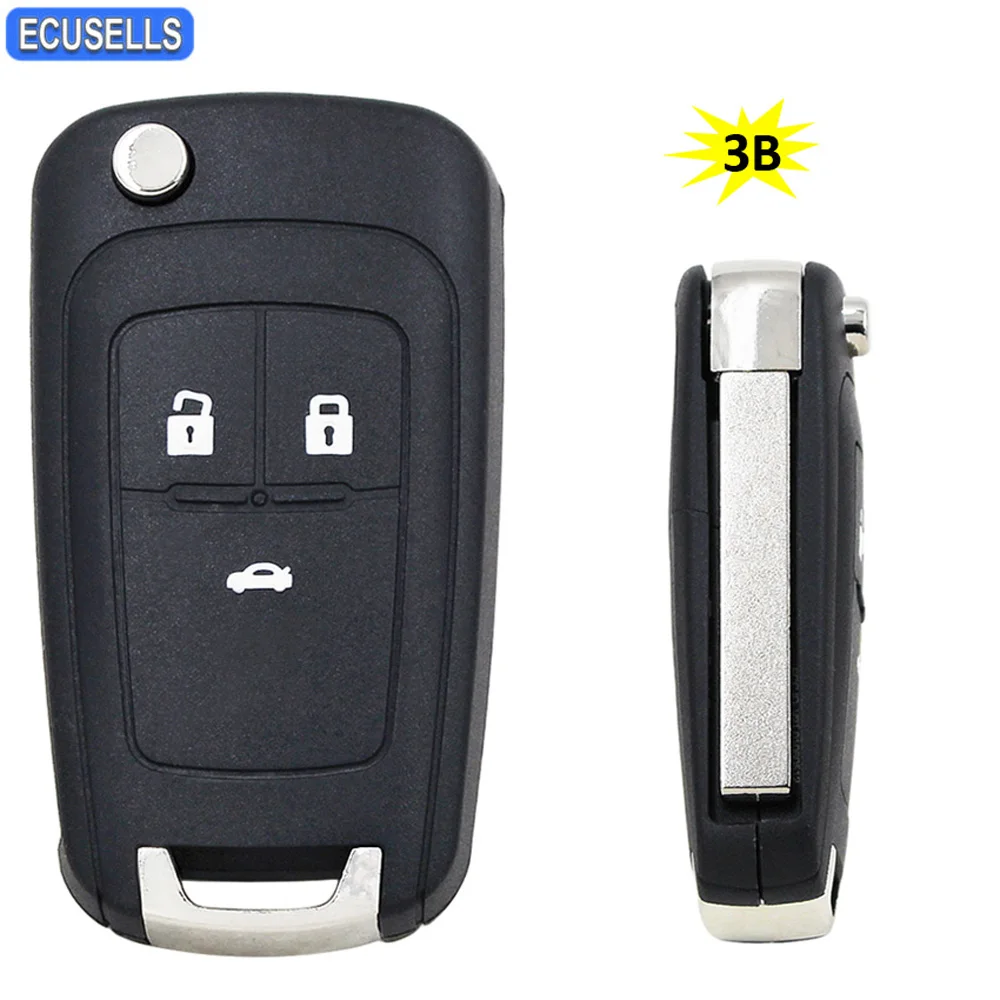 Ecusells Flip Remote Key Shell Case Folding Car Key Housing for Opel Vauxhall Insignia Astra J Zafira B Meriva HU100 Uncut Blade