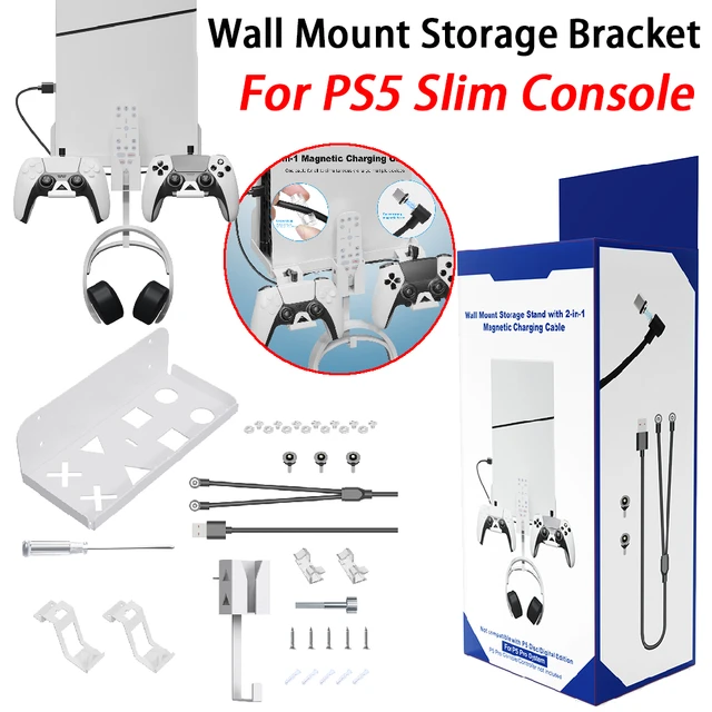 Soporte de pared para consola Ps5, almacenamiento de consola de