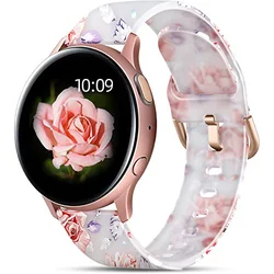 Enhanced Silicone Watchband Bracelet, 20mm Replacement Strap for 20mm Universal (Print Color C)