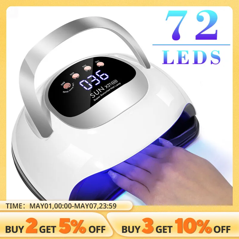 Professional UV LED Nail Lamp 320W Big Power 72LEDs Nail Dryer Light For Manicure Drying Gel Nail Polish Sensor Nails Art Tools