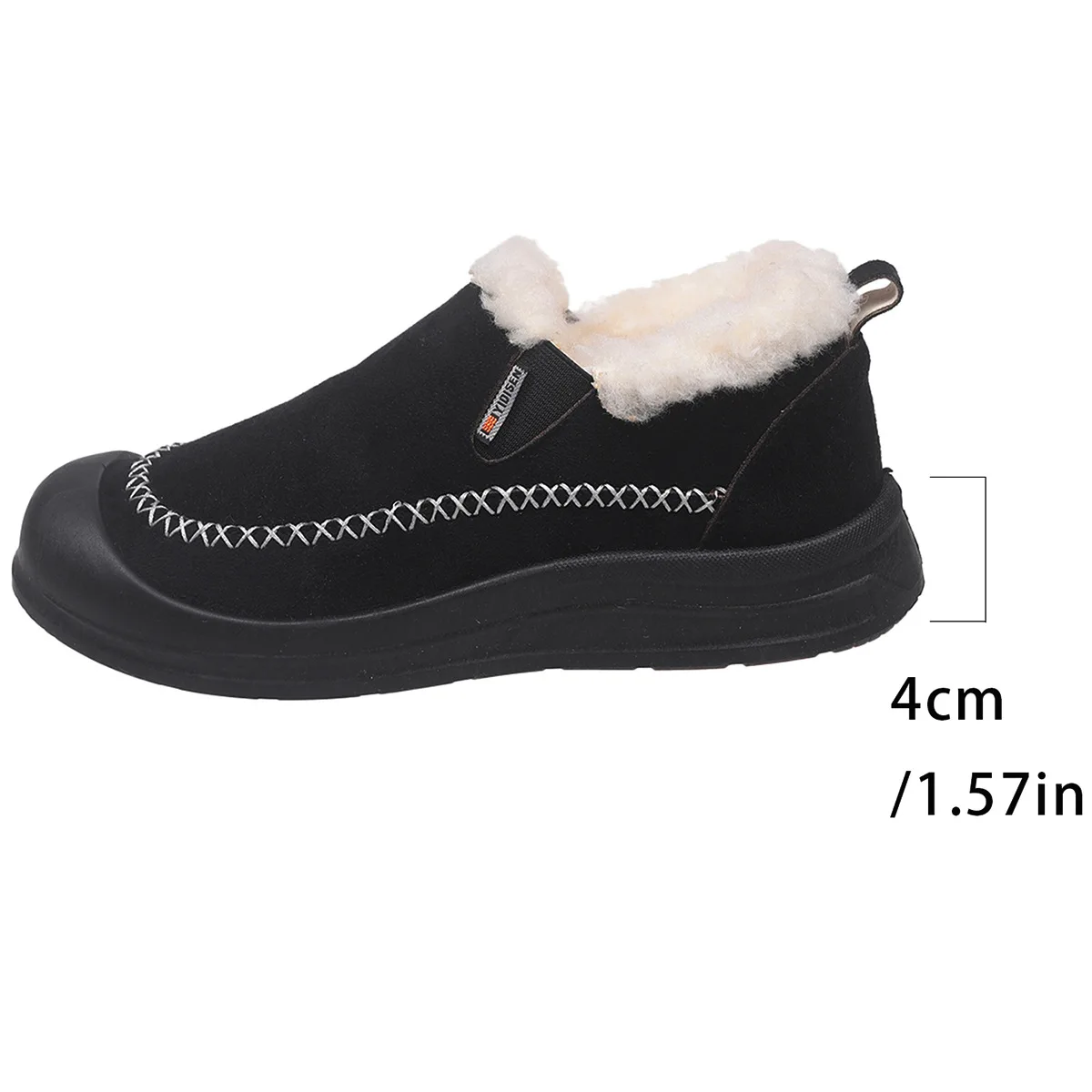Damen-Slip-on-Baumwollschuhe, 2025, Winter, neuer Plüsch, verdickt, Outdoor, lässig, warme Schuhe, modisch, Vintage, rutschfest, bequem, Schneestiefel – Detail 28