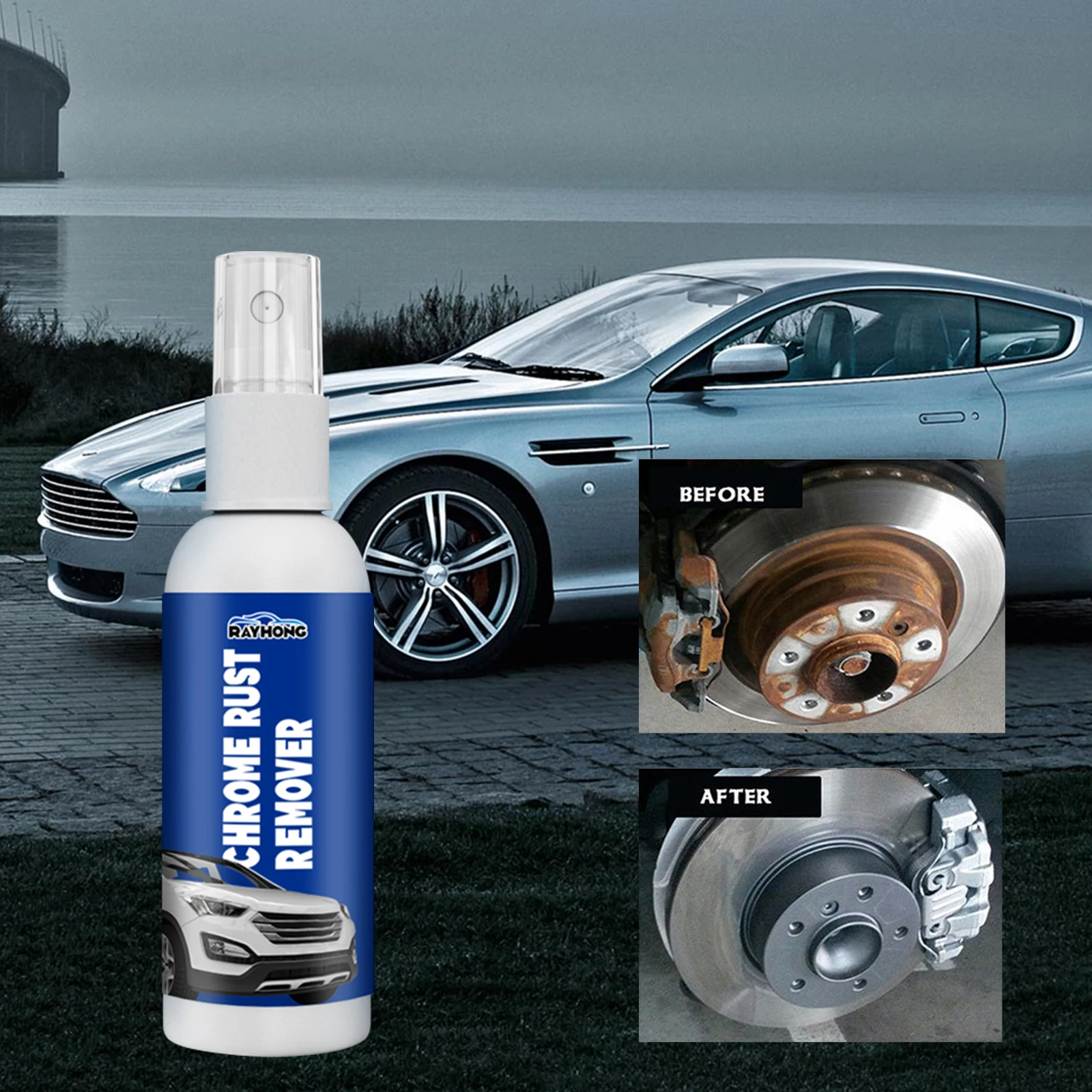 

Metal Rust Remover Spray Anti Rust Stain Iron Dust Stainless Steel Surface Polish Brake Rim Retreading Agent Car Wheel Cleaner