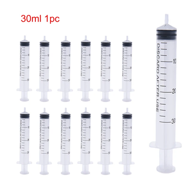 1/5/10pcs Plastic Luer Lock Syringes Hydroponic Measure Perfume Rinse Disposable Sampler Injector For Feed Small Cat Dog Tree Normal 30ml 1pcs