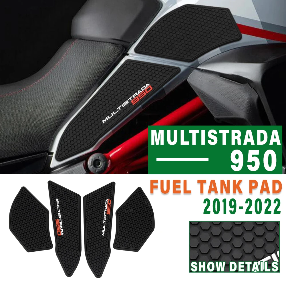 

For DUCATI MULTISTRADA 950 950S 2019 2021 Motorcycle Accessories Non-slip Side Fuel Tank Stickers Waterproof Pad Rubber Sticker