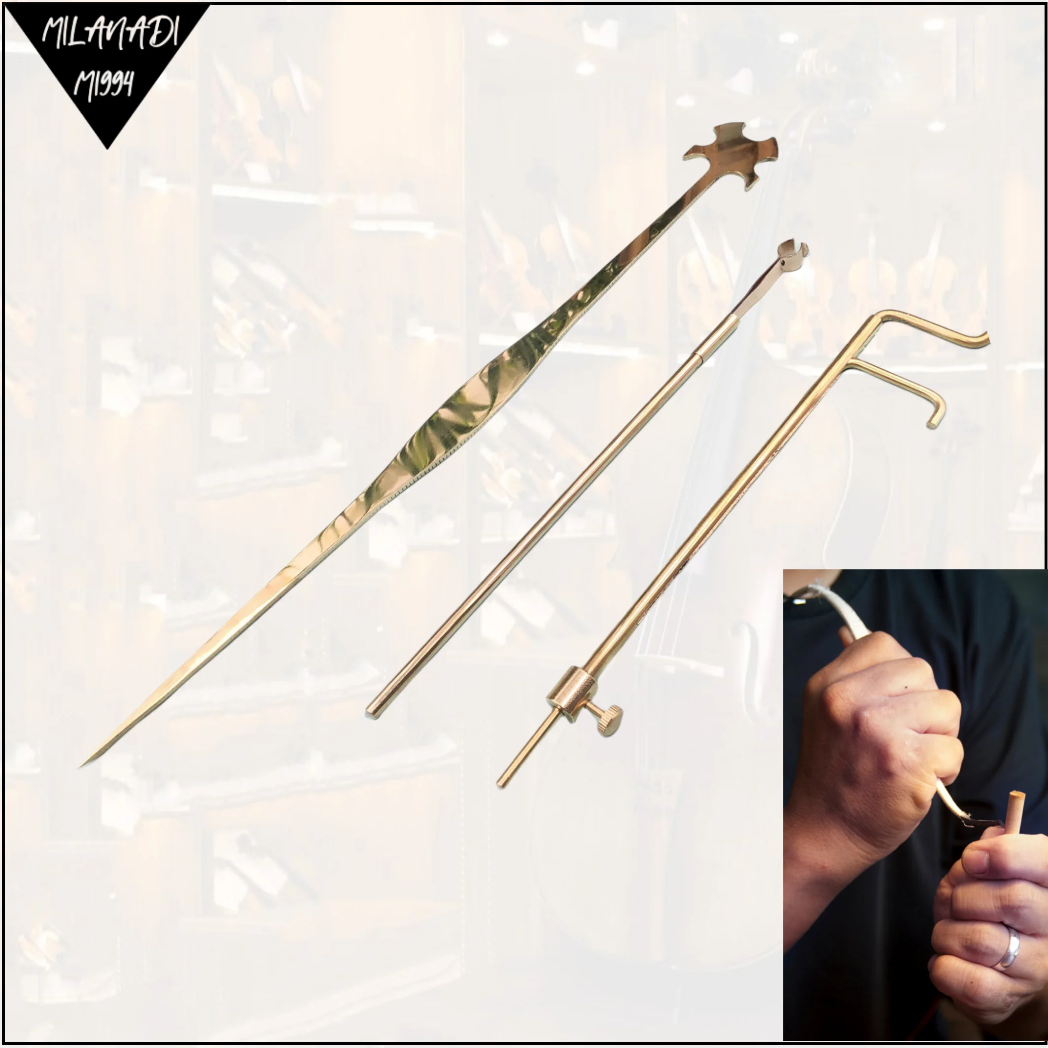 Violoncello Sound Post Set Gauge Sound Post Recuperare Strumento Di Clip Strumenti Installati, Strumento Di Violoncello Sound Post Gauge Luthier Insta