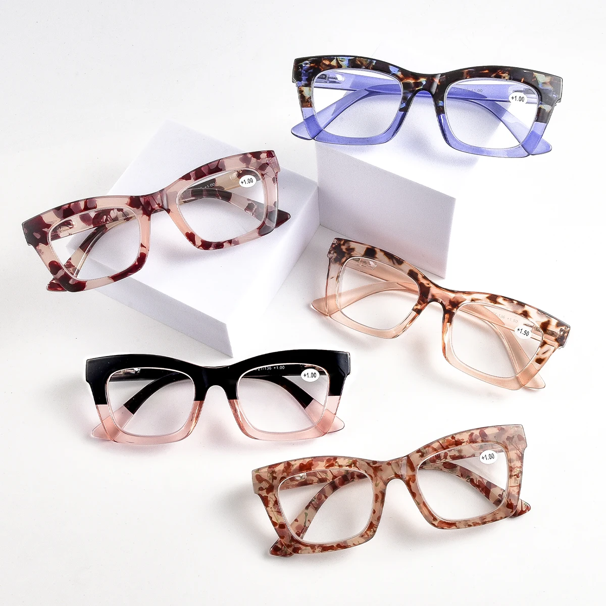 Retro Floral Printed Spring Hinge Prescription Reading Glasses for Women Vintage Elegant Designer Reader Glasses +1.0 to +4.0 2