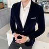 Men Wedding Groom Singer Costume Slim Blazer Formal Wear Dress Burgundy Velvet Blazers for Men Fashion Casual Suits Jackets 5XL 4
