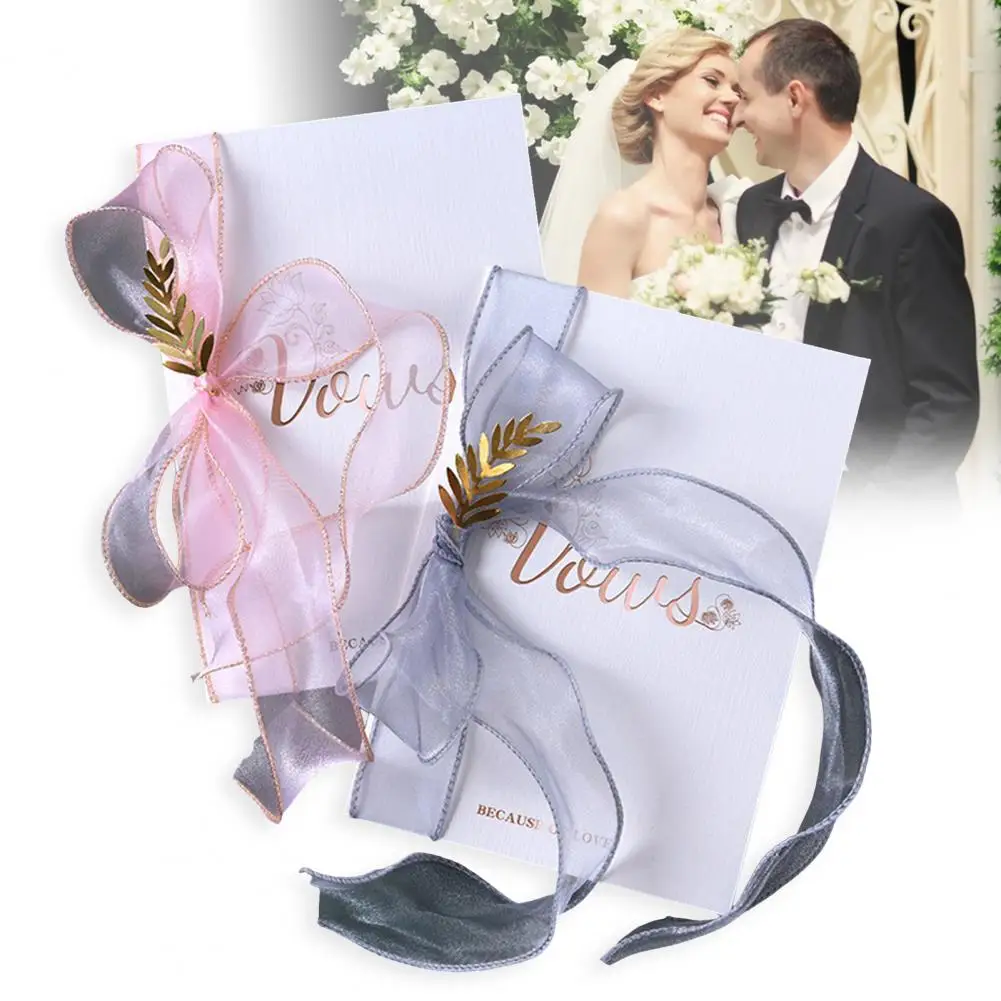 Wedding Vow Card Elegant Wedding Vow Books Gold Foil Lettering Ribbon Accents for Bridal Showers Engagements Ceremonies His Hers wedding vow notebooks