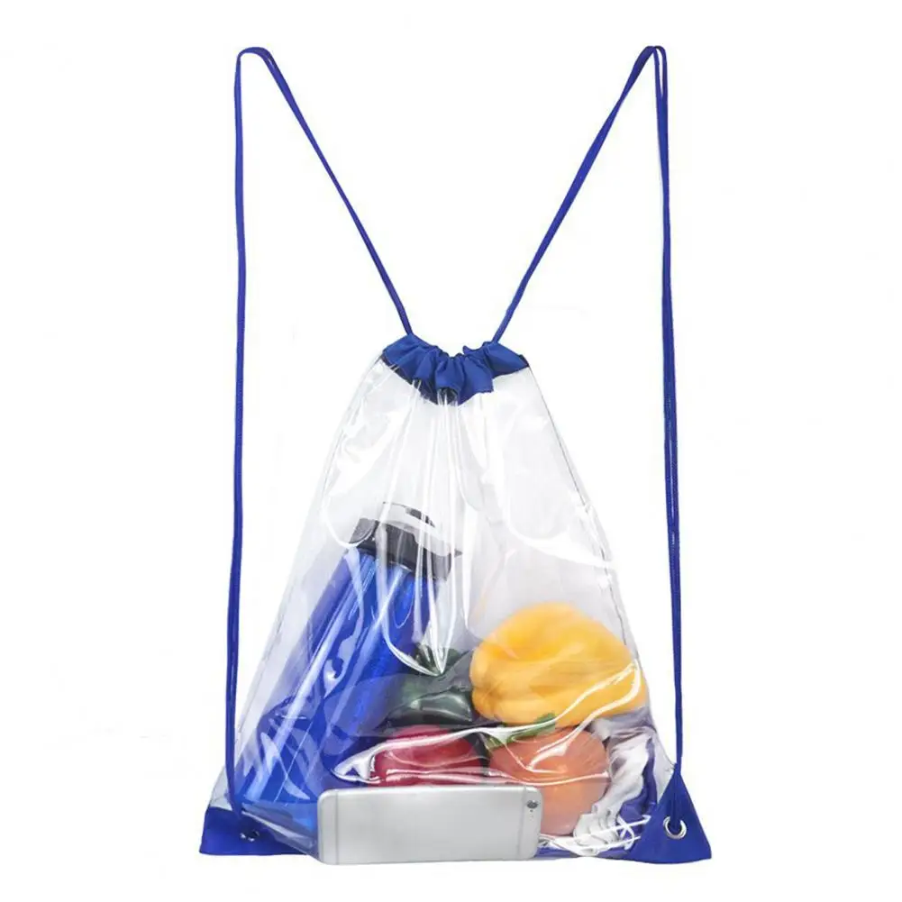 

Drawstring Bag Capacity Waterproof Drawstring Bag for Stadium Travel Beach Adjustable Pvc Backpack for Outdoor Supplies Visible