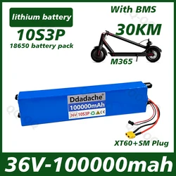 100% New Original 36V 100Ah Scooter Battery Pack For M365 36V 30000mAh Battery Pack Electric Scooter BMS Board For+Free Shipping