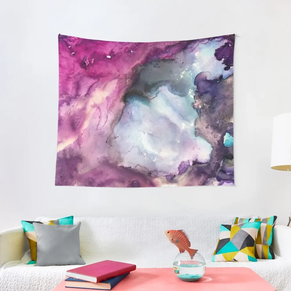 

Purple Fusion - Mixed Media Painting Tapestry Aesthetics For Room Wallpaper Bedroom Wall Hangings Decoration Tapestry