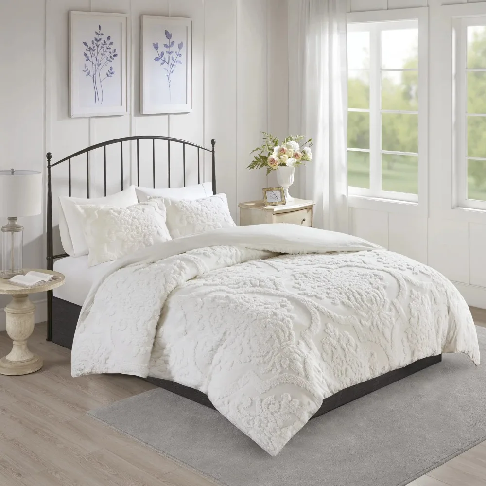 

Eugenia Tufted Cotton 3 Piece Full/Queen Duvet Cover Bedding Set