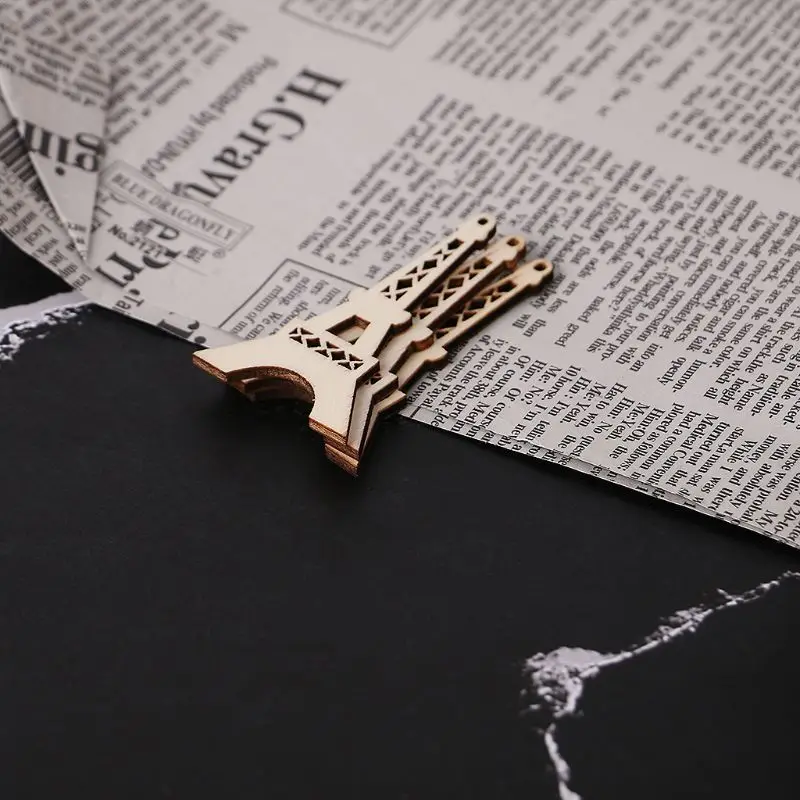 25 Pcs/Set Eiffel Tower Wooden Slices Ornaments ornament crafts birthday party decoration