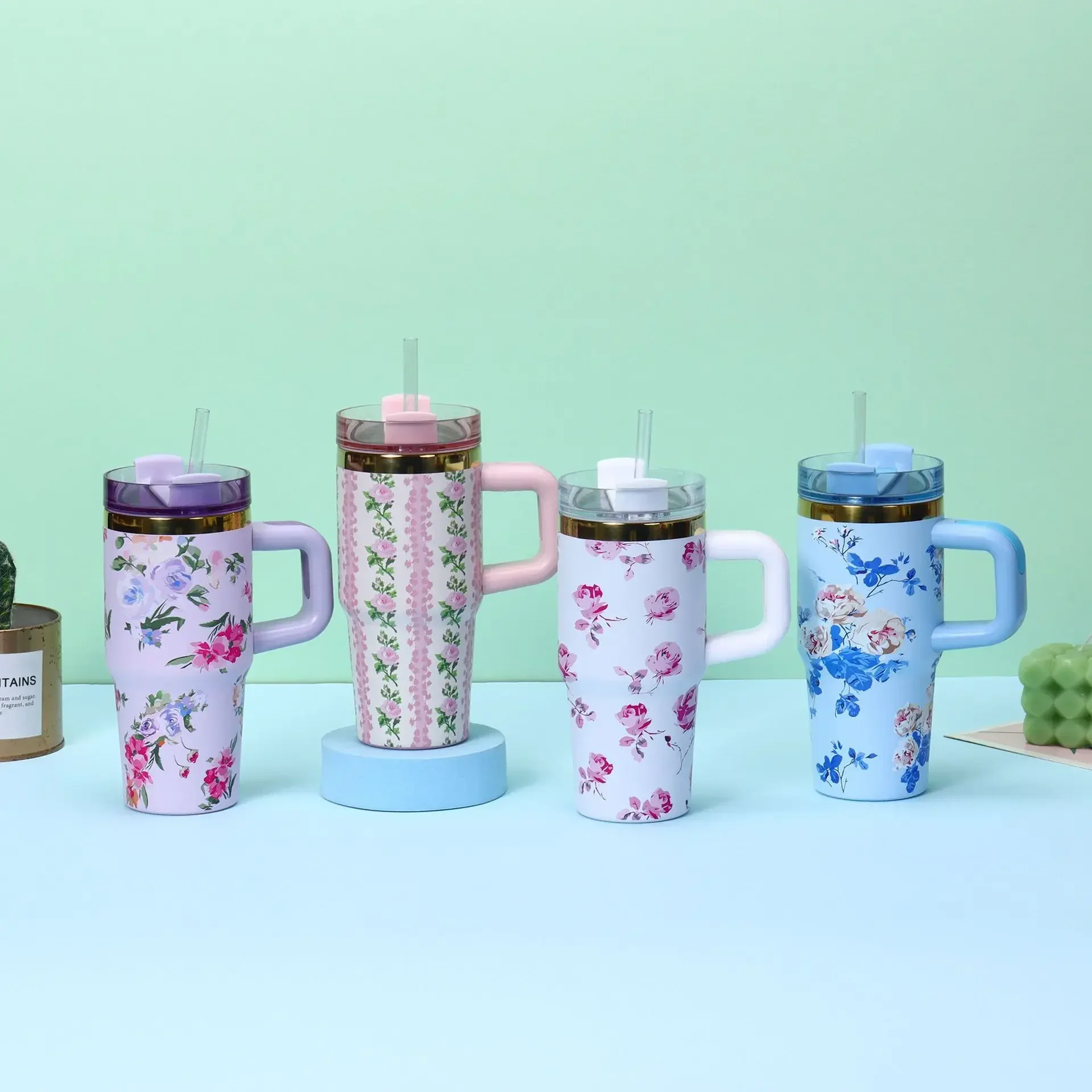 14oz Thermal Coffee Cup Car Cup with Straw Stainless Steel Vacuum Insulated Tumbler Thermal Iced Travel Cup for Outdoor