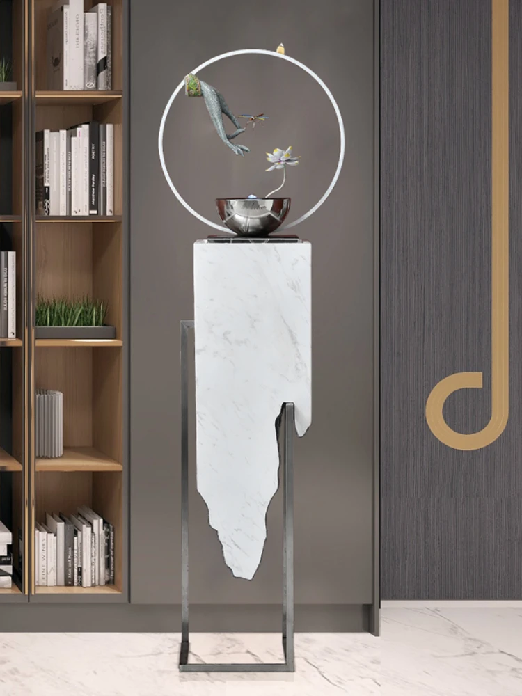

Entrance Living Room Circulating Water Floor TV Cabinet next to Tea Room Flowing Water Ornaments