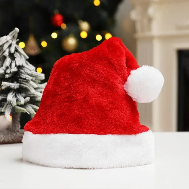 

Christmas Santa Hat Xmas Holiday Hat for Adults Unisex Comfort Christmas Hats Extra Thicken Fur for Christmas New Year Supplies