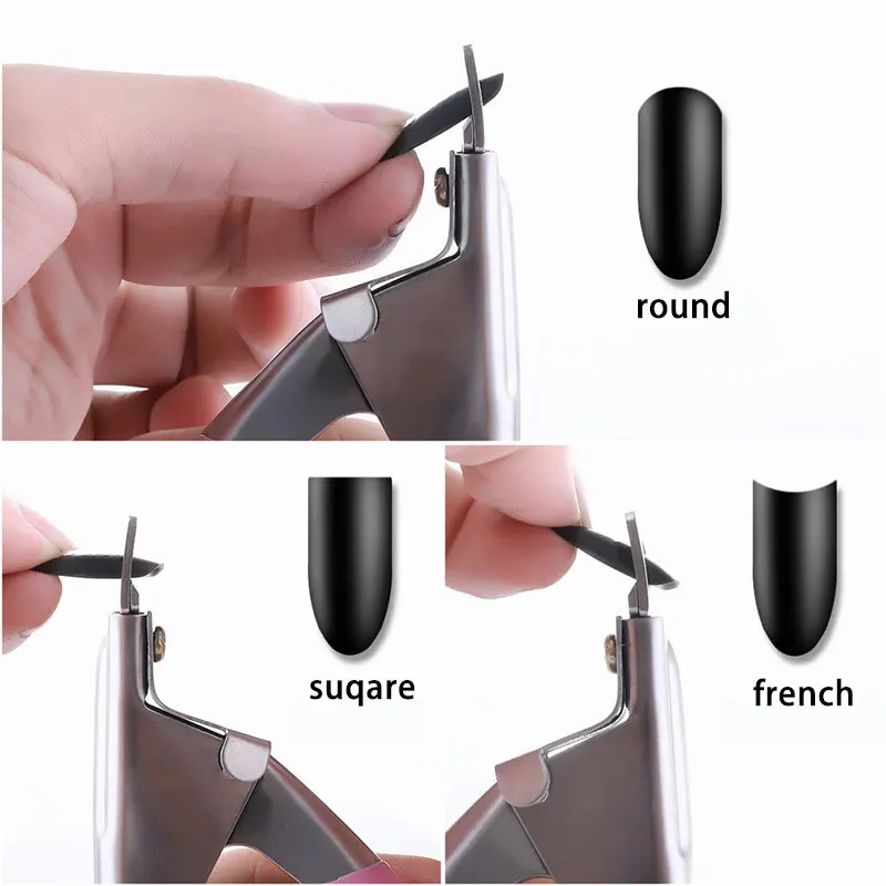 False Acrylic Tips Clipper Nail Arts Professional Scissors U-Shape False Tips Edge Cutters Stainless Steel Trimmer Scissors 1PC