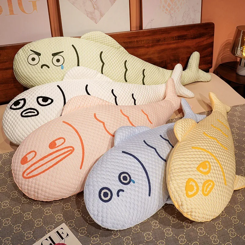 110/130cm 3D Simulation Anime Carp Plush Pillow Toys Stuffed Soft Animals Fish Plushies Doll Creative Sofa Cushion Home Decor electric simulation fish cat toy usb charging red carp