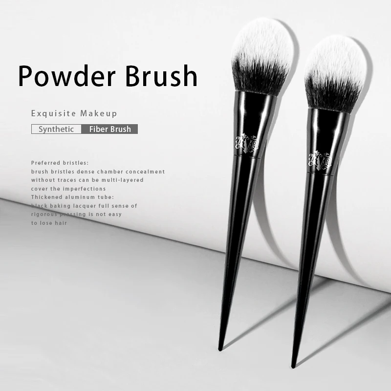 

Kat Von D- Makeup Brush 01 Large Powder Brush Soft Fiber Hair Elegant Black Handle Brand Makeup Brushes for Woman