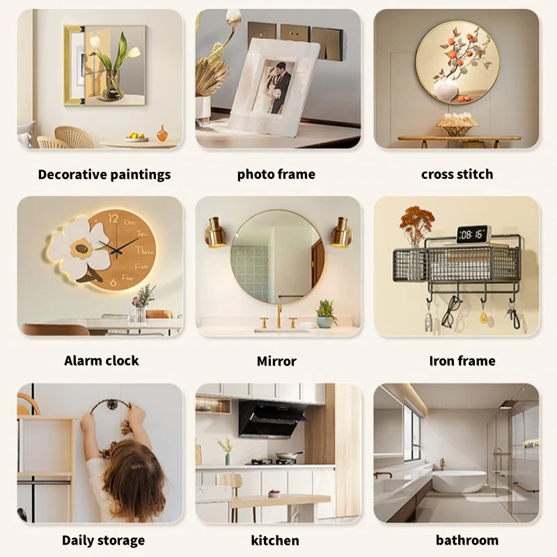 Ganci Per Chiodi Adesivi Resistenti In PVC Poster Gancio Da Parete Senza Cucure Impermeabile Durevole Trasparente Cucina Bagno Ganci A Ve Gancio - Foto 3