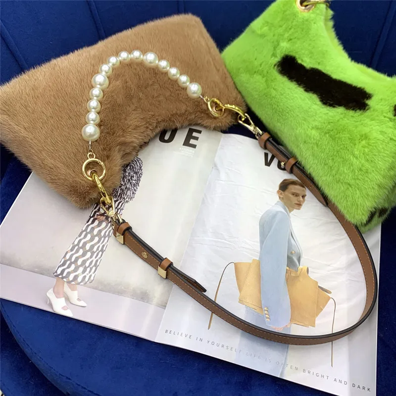 2022 Women's Bag Trends Women's Handbags Luxury Designer Bags Real Mink Fur Women's Handbags Designer Bags Shoulder Bags