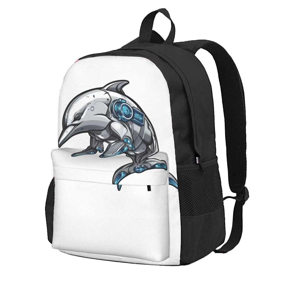 

Dolphin Backpack Drawing Style Cartoon Male Polyester Outdoor Backpacks Breathable Pretty School Bags Rucksack