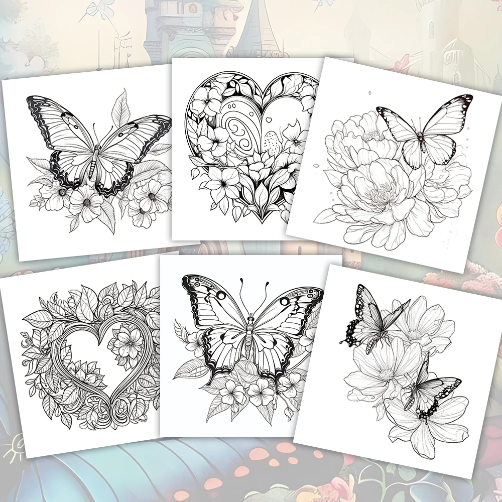 1pc,Adult coloring book,30 sheets different patterns 8.3x8.3''100gsm,is a Valentine's Day Easter holiday gift 5