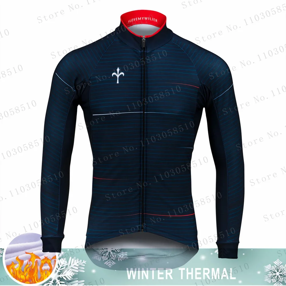 Wlller Winter Thermal Fleece Bicycle Long Sleeve Cycling Jersey Men Clothing Pro Team Outdoor Bike Clothing Ropa Ciclismo 2024 2