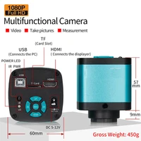 48MP 4K HDMI USB Electronic Digital Video Microscope Camera 180X Zoom C Mount Lens With LED Light For Lab PCB Phone Repair Tools 2